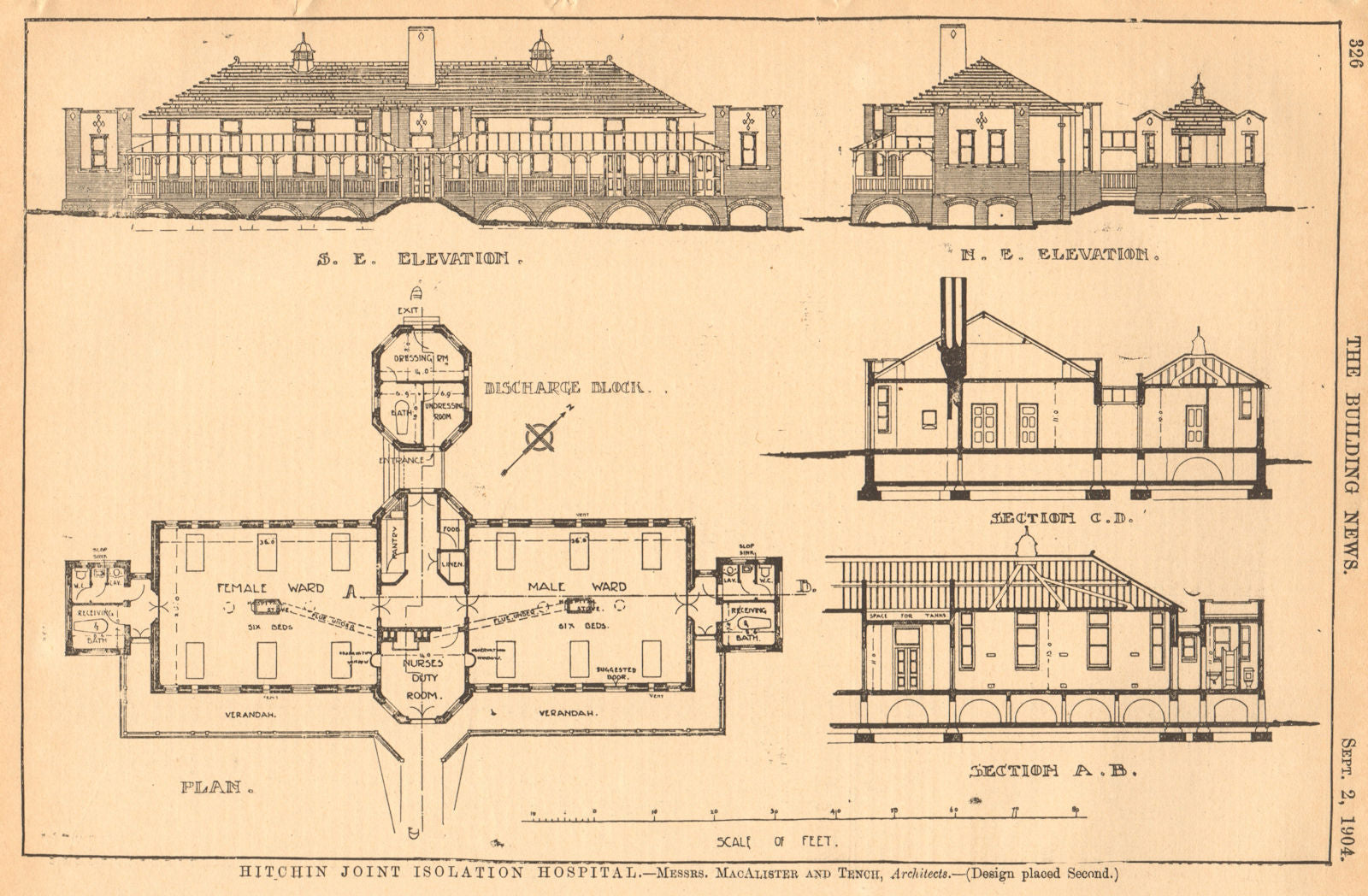 Hitchin Joint Isolation Hospital. MacAlister Tench Architect. Hertfordshire 1904